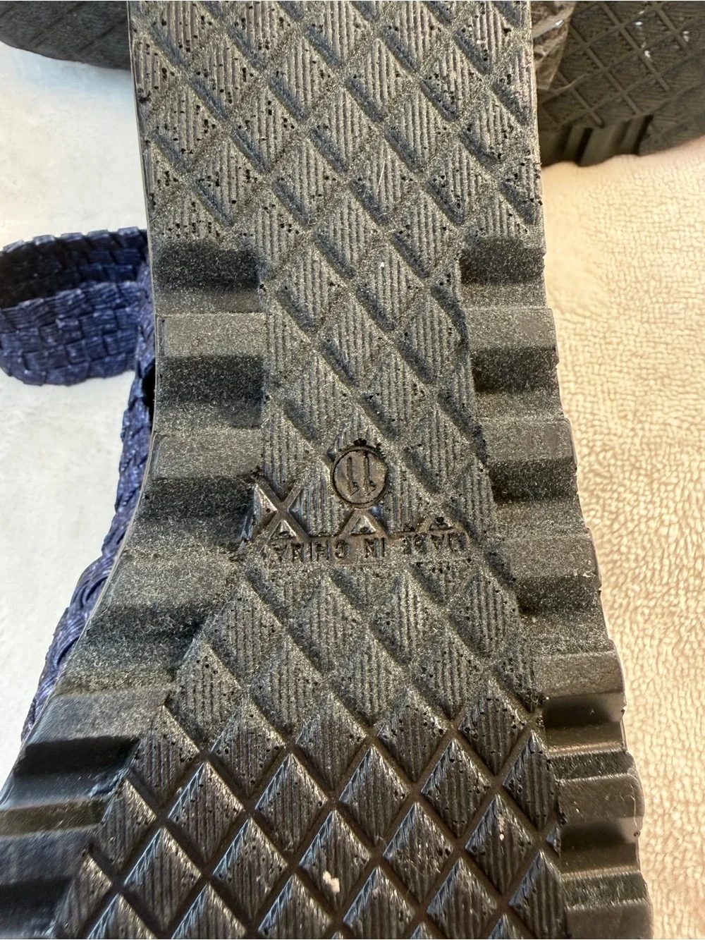 White Mountain Blue Woven Slingback Wedge Sandals Peep Toe Size 11